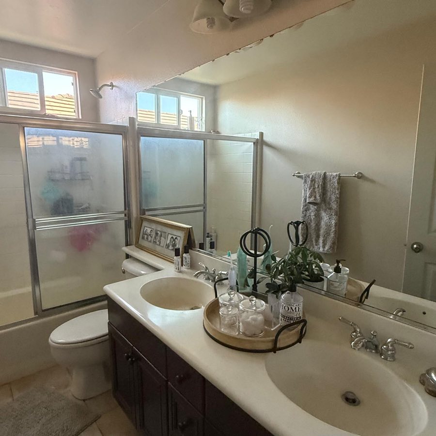 Cleaned bathroom with glass shower